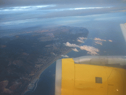 View on Port Ginesta, Castelldefels and Barcelona from the airplane to Amsterdam