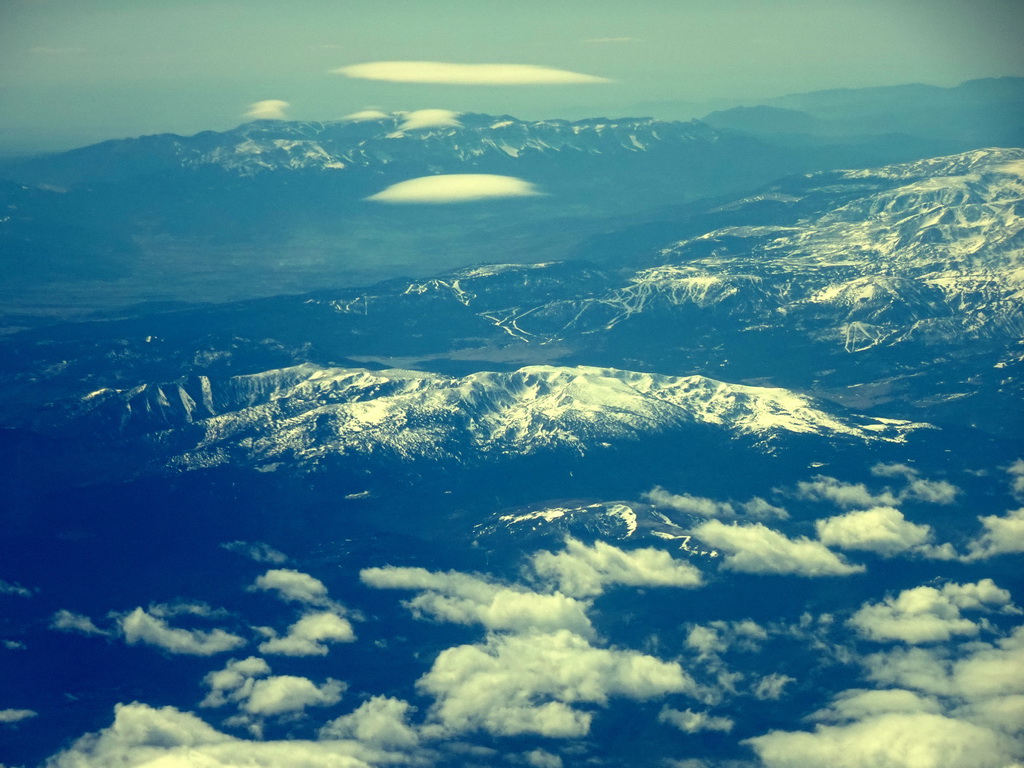 The Pyrenees mountain range, viewed from the airplane from Amsterdam