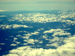 The Pyrenees mountain range, viewed from the airplane from Amsterdam