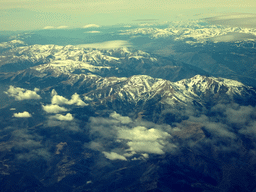 The Pyrenees mountain range, viewed from the airplane from Amsterdam