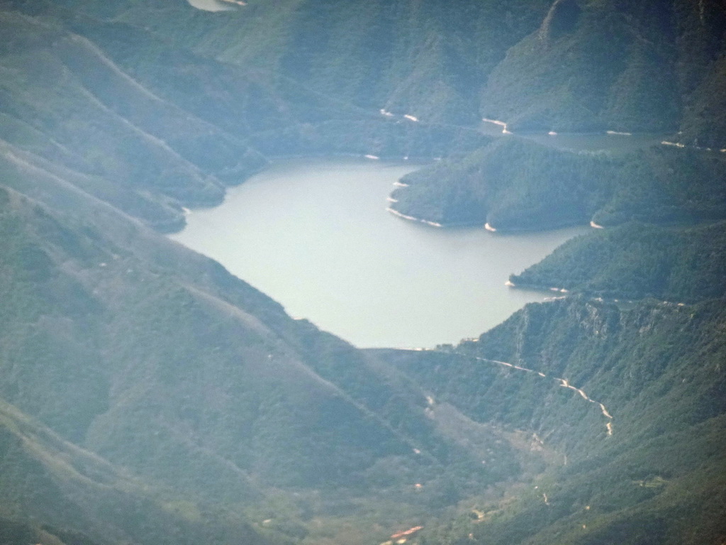 The Susqueda Reservoir, viewed from the airplane from Amsterdam