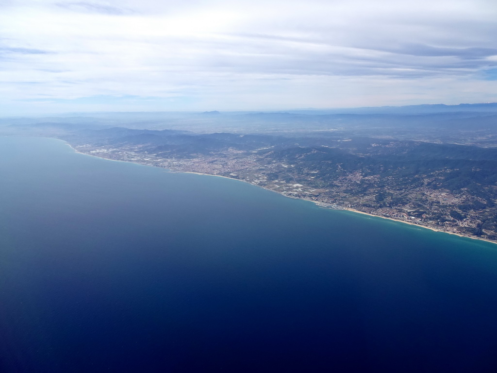 The town of Can Sanç and the city of Mataró, viewed from the airplane from Amsterdam