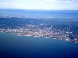 The city of Mataró, viewed from the airplane from Amsterdam