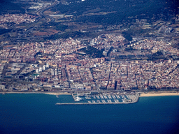 The city of Mataró, viewed from the airplane from Amsterdam