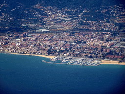 The town of Premià de Mar, viewed from the airplane from Amsterdam