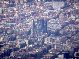 The Sagrada Família church, viewed from the airplane from Amsterdam