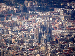 The Sagrada Família church, viewed from the airplane from Amsterdam