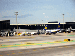 Barcelona-El Prat Airport, viewed from the airplane from Amsterdam