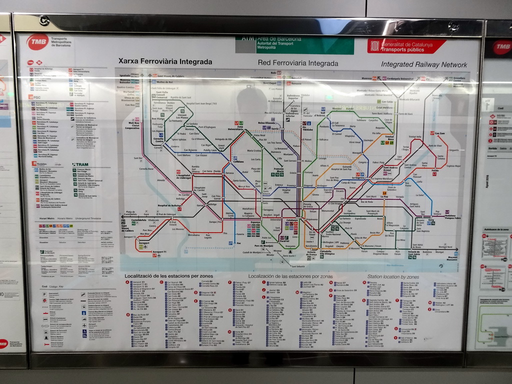 Map of the Barcelona subway system