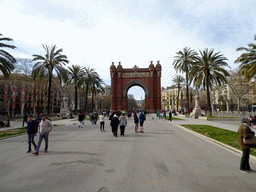 Southeast side of the Arc de Triomf arch at the Passeig de Lluís Companys promenade