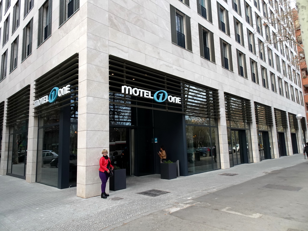 Front of the Motel One Barcelona-Ciutadella at the Passeig de Pujades street