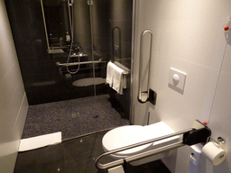 Interior of Tim`s bathroom at the Motel One Barcelona-Ciutadella