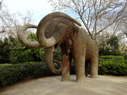 Mammoth statue at the northwest side of the Parc de la Ciutadella park