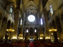 Nave and rose window of the Basilica de Santa Maria del Mar church