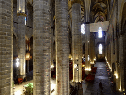 Left aisle of the Basilica de Santa Maria del Mar church, viewed from the upper floor