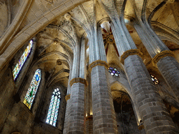 Ceiling of the Basilica de Santa Maria del Mar church, viewed from the upper floor