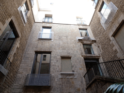 Windows at the inner courtyard of the Picasso Museum