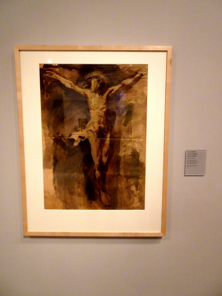 Painting `Christ Crucified` by Pablo Picasso, at the Picasso Museum, with explanation