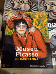 Book with an image of the painting `The Wait (Margot)` by Pablo Picasso, at the souvenir shop of the Picasso Museum