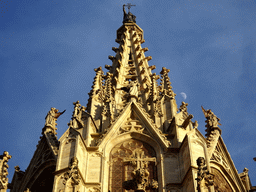 Tower of the Barcelona Cathedral, viewed from the Placita de la Seu square