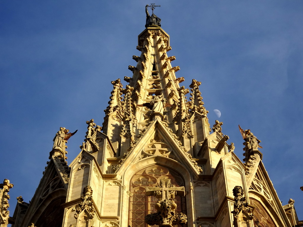 Tower of the Barcelona Cathedral, viewed from the Placita de la Seu square