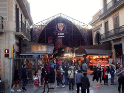 Front of the Mercado de La Boqueria market at the La Rambla street