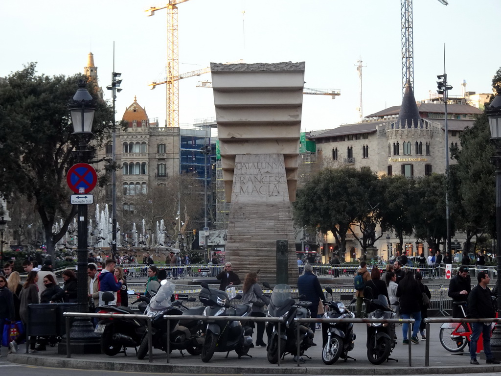 The Monument a Francesc Macià at the Plaça de Catalunya square