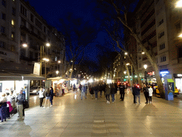The La Rambla street, by night
