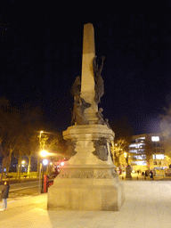 The Monument to Rius i Taulet at the Passeig de Lluís Companys promenade, by night