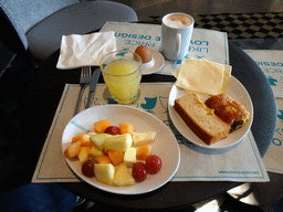 Breakfast at the breakfast room at the Motel One Barcelona-Ciutadella