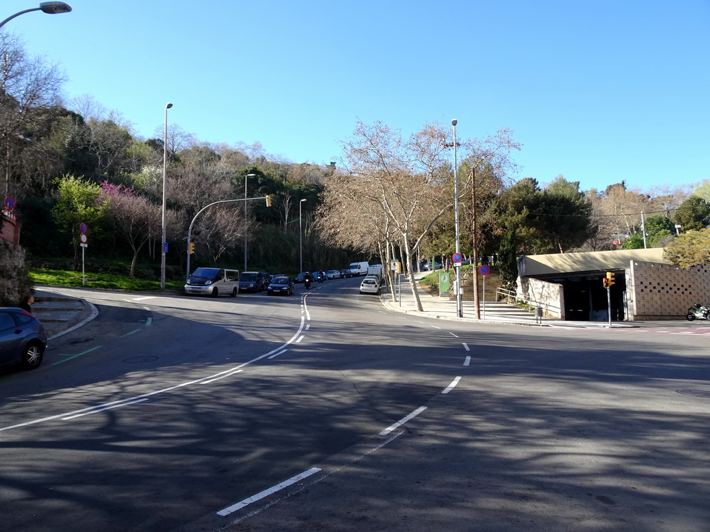 The Carrer de la Font-Trobada street at the northeast side of the Montjuïc hill