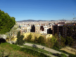 The city center, viewed from the Parc de la Primavera at the northeast side of the Montjuïc hill