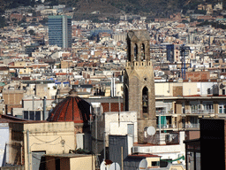 The Parròquia Santa Madrona church, viewed from the Parc de la Primavera at the northeast side of the Montjuïc hill