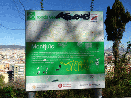Map of the Montjuïc hill at the Plaça de Carlos Ibáñez square