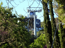 The top station of the Montjuïc Cable Car, viewed from the Montjuic Slide park at the east side of the Montjuïc hill