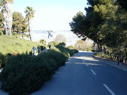 The Montjuic Slide park and the Carretera de Montjuïc street at the east side of the Montjuïc hill