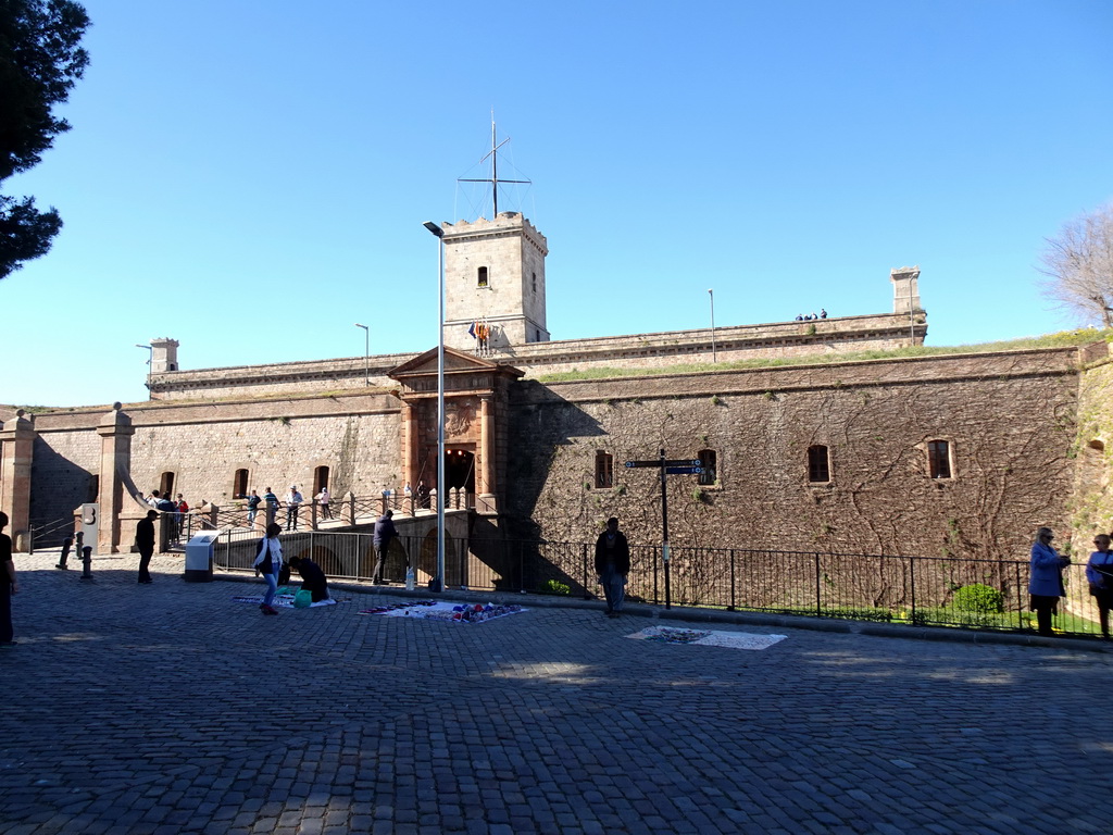 Bridge and front gate of the Montjuïc Castle at the southeast side of the Montjuïc hill