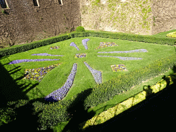 Flower bed at the right side of the front gate of the Montjuïc Castle at the southeast side of the Montjuïc hill