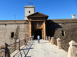 Bridge and front gate of the Montjuïc Castle at the southeast side of the Montjuïc hill