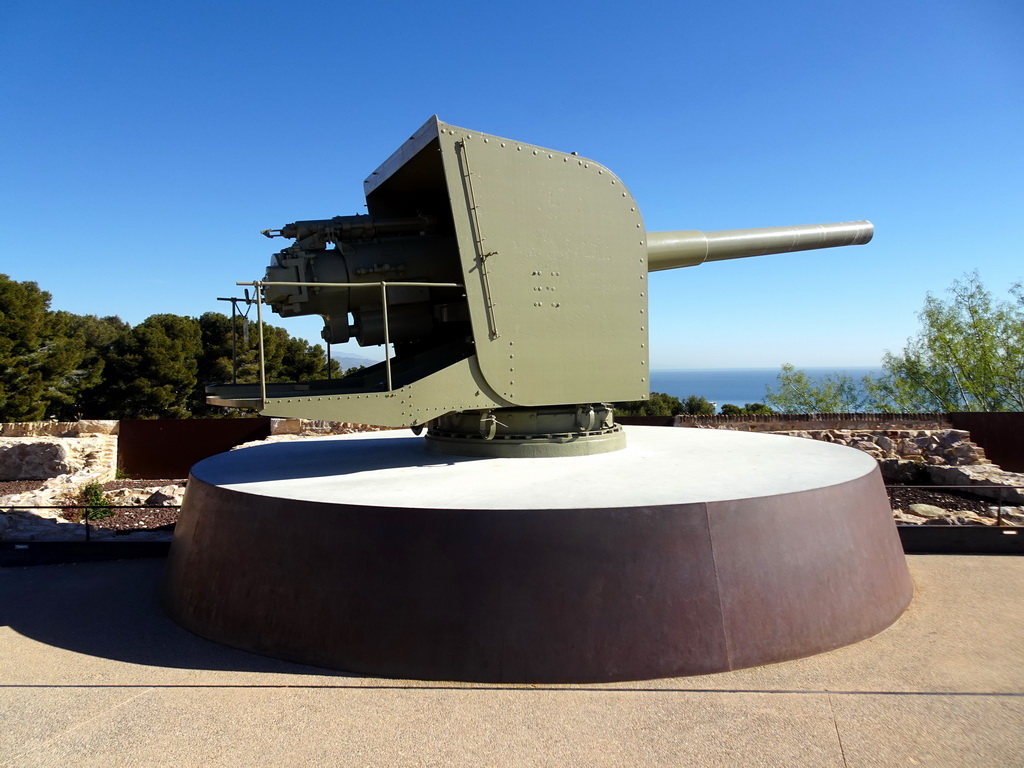 Cannon at the Sant Carles Bastion at the Montjuïc Castle at the southeast side of the Montjuïc hill