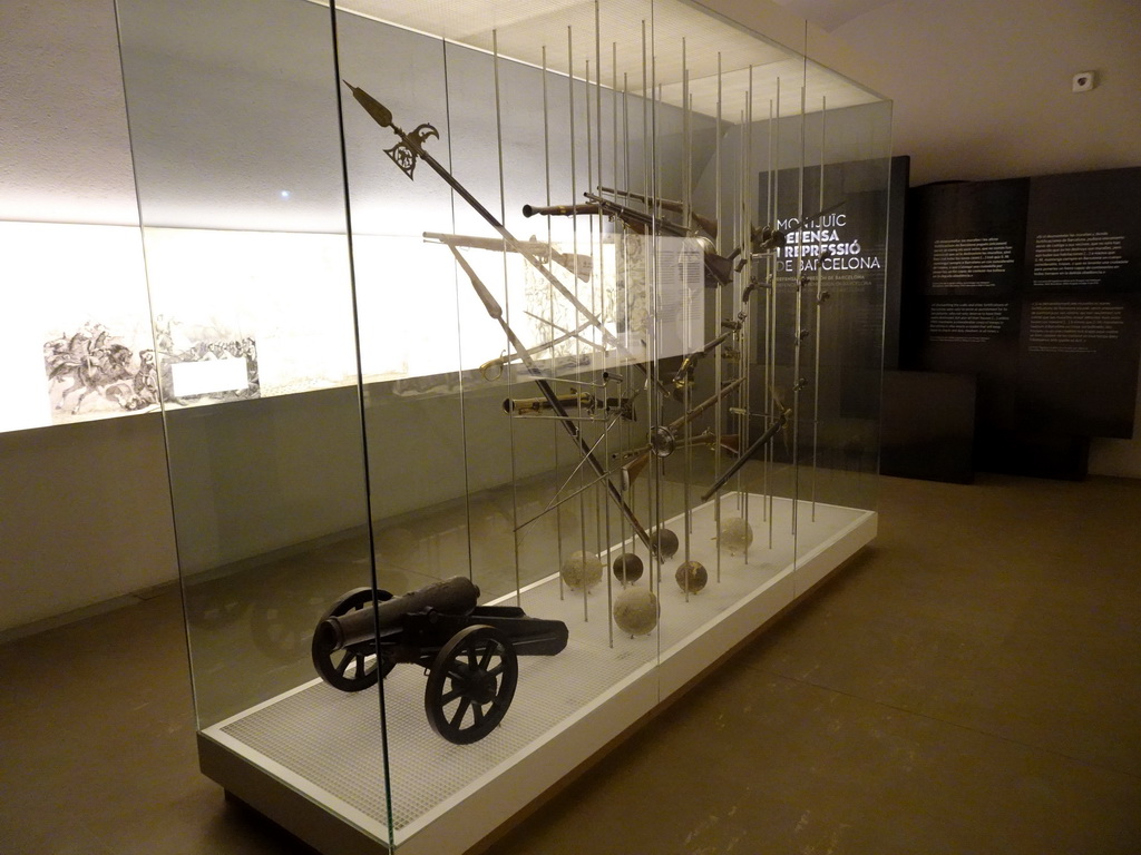 Weapons at the Visitor Centre of the Montjuïc Castle at the southeast side of the Montjuïc hill