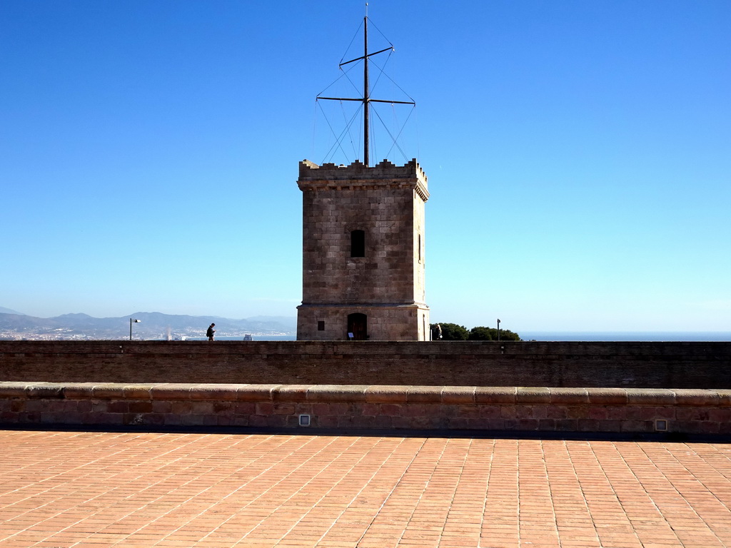 The Terrace and the Watchtower of the Montjuïc Castle at the southeast side of the Montjuïc hill