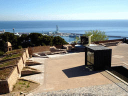 The Sant Carles Bastion at the Montjuïc Castle at the southeast side of the Montjuïc hill, viewed from near the southeast tower