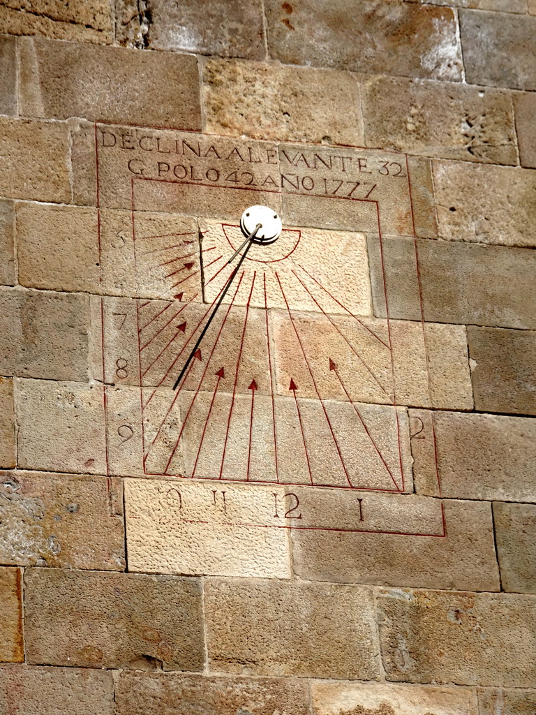 Sundial at the Watchtower of the Montjuïc Castle at the southeast side of the Montjuïc hill