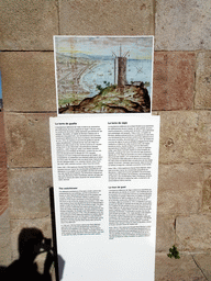 Explanation on the Watchtower of the Montjuïc Castle at the southeast side of the Montjuïc hill