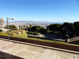 The city center, viewed from the east side of the Terrace of the Montjuïc Castle at the southeast side of the Montjuïc hill