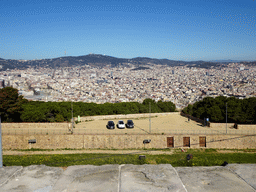 The city center, viewed from the north side of the Terrace of the Montjuïc Castle at the southeast side of the Montjuïc hill