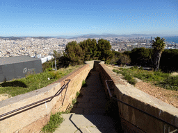 Southeast walkway at the Santa Amàlia Bastion of the Montjuïc Castle at the southeast side of the Montjuïc hill
