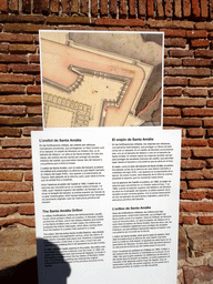 Information on the Santa Amàlia Orillon of the Montjuïc Castle at the southeast side of the Montjuïc hill