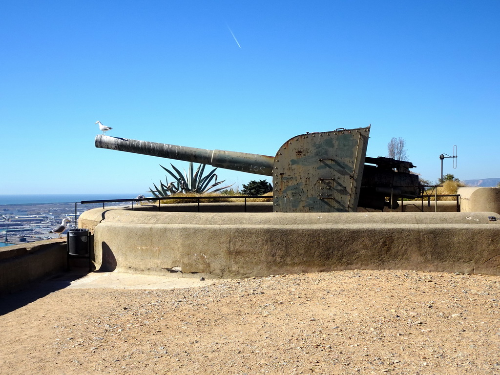 Cannon at the southwest side of the Outer Ward of the Montjuïc Castle at the southeast side of the Montjuïc hill